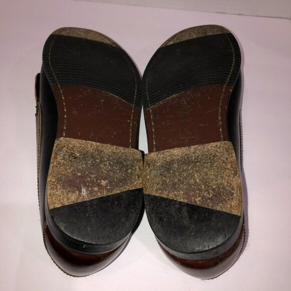 Duck Head Mens Size 9.5 M Black Brown All Leather Tassel Kiltie Loafers Shoes - Picture 11 of 11